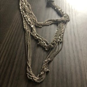 Layered silver necklace